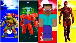 MINECRAFT 🆚 FLASH 🆚 SUPER HUMAN .🎶Tiles hop rhythm(COVER)music.