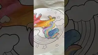 Unicorn/rainbow colouring #shorts #childrenart #earlylearning #passion #fun #unicorn #rainbow #love