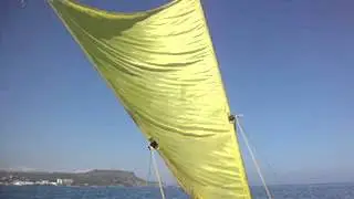 Sailing an RTM Ocean Duo with a homemade sail