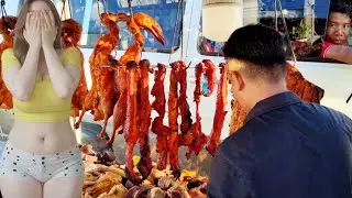 Roasted Pork Leg Street Food Stock Video Footage - 4K and HD Video Clips