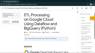 ETL Processing on Google Cloud Using Dataflow and BigQuery (Python) | #qwiklabs | #GSP290 #CLI