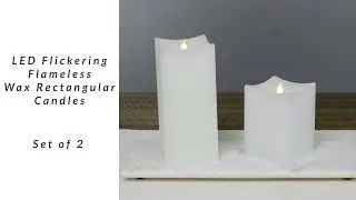LED Flickering Flameless Wax Rectangular Candles - 8