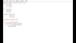 python program Matrix Addition using Nested Loop