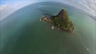 360 Aerial of Mokoli Island and Kualoa, Oahu, January 2026