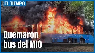 En Cali vandalizaron y quemaron varios buses del MIO l Paro 28 de abril