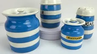 Vintage Cornishware Blue & White Canisters