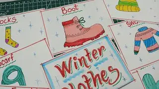 How to make Flashcards for Winter Clothes / Winter Clothes Flashcards making idea step by step 