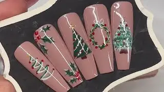 Simple salon speed Christmas nail art