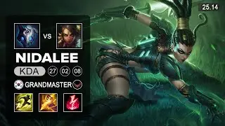 Nidalee vs Kindred Jungle - KR Grandmaster - Patch 25.14 Season 15