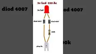 3v led 220v AC // 3v led with 220v power supply using 1N4007              diod