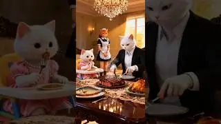Rich Kitten Showing Mercy on Poor Kittens and Cat#kitten#catstory #catai #animation #100kvews #ai