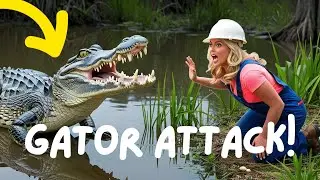 AGGRESSIVE ALLIGATOR ATTACKS WORKER! ( We CATCH IT!) | Nuisance Alligator Removal