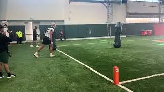 Miami Hurricanes Spring Practice TE Route work  March 8, 2024