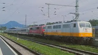 Abfahrt der 111 095-6 und 111 189-7 am IC2083/RE24 K&ouml;nigsee in Freilassing am 7.9.2025