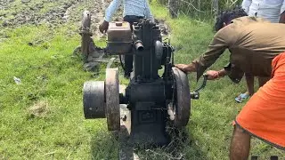 12 horse, power diesel engine water pump, set up, amazing, starting with Borewell ￼