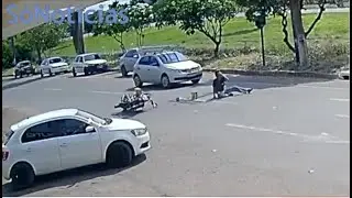 Sinop: condutor invade preferencial, colide caminhonete em moto e foge sem prestar socorro