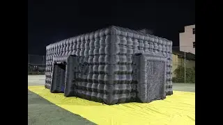 28'x18' blow up large black party tent inflatable nightclub with Disco LED light