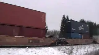 BC Rail 4625 trailing on an almost all intermodal CN148 on Dec29,2010