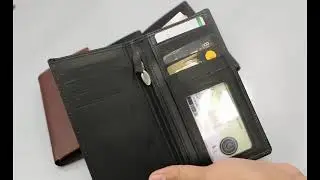 100% Genuine Leather Wallet for Men Card Holder Wallet Long wallet Slim Bifold Wallet-