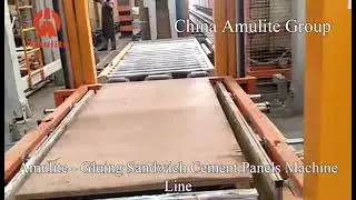 🏗️ Amulite Gluing Sandwich Cement Panels Machinery Line #Amulite #SandwichPanel #MachineryLine