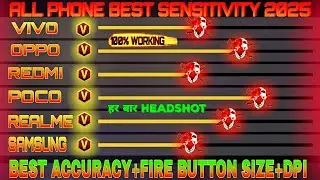 All Phone Best sensitivity Setting 2025 | Best accuracy And Best Fire Button size 🎯|