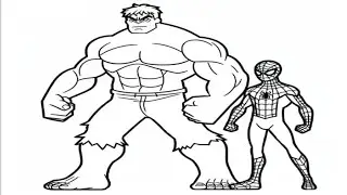 Spiderman & hulk Colouring For Kids 