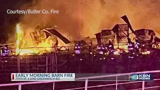 Sedgwick County barn destroyed in fire; damage estimated at nearly $500K