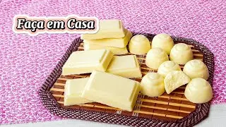 COMO FAZER CHOCOLATE BRANCO. Fa&ccedil;a chocolate Caseiro com ingredientes simples. #chocolatebranco