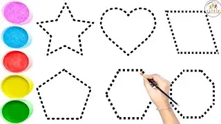 Shapes drawing for kids, Learn 2d shapes, colors for toddlers | Preschool Learning Part-53