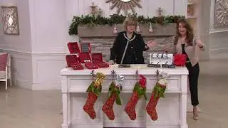 Haute Decor Set of 4 MantleClip Stocking Holder & Storage Box on QVC