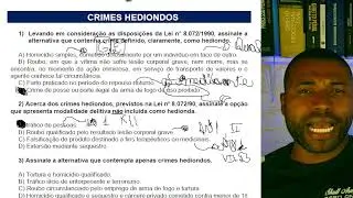 Crimes hediondos Concurso PPMG correção de questões