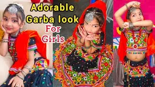 Garba makeup for small girl 😍 / garba look for baby girl / kids makeup for navratri /dandiya outfit