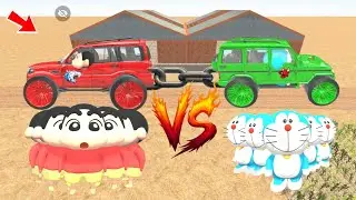 Shinchan Gang Ka Red Scorpio VS Doraemon Gang Ka Green Boloro 2 Chain 🤯 Indian Thief Auto Simulator💯