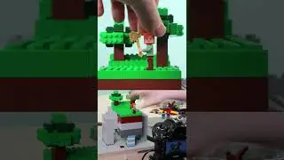 LEGO Minecraft Digging (Behind the scenes) STOP MOTION #shorts | Billy Bricks