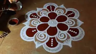 Karthigai deepam 🌹simple flowers kolam 3*2 🌹newyearspecial kolam🌹dhanurmasam 🌹diyamuggulu