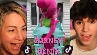 Mom reacts to my CRAZIEST BARNEY REMIX DANCE TIKTOK VIDEOS!