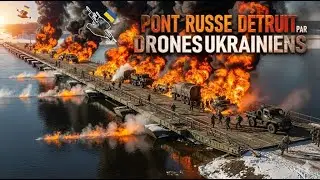 L&rsquo;Ukraine d&eacute;truit un pont flottant russe et an&eacute;antit tout le convoi en quelques secondes