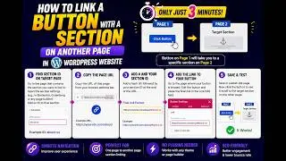 How to link a button with a section on another page in WordPress website only just in 3 minutes