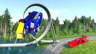 Cars vs Impossible Loop Bridge 😱 BeamNG.Drive