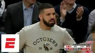 Drake has some words for Kelly Oubre Jr. during fourth quarter of Raptors-Wizards Game 2 | ESPN