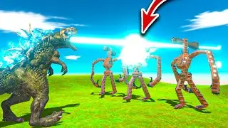 GODZILLA'S BATTLE WITH SIREN HEAD  .Animal Revolt Battle Simulator . サイレンヘッドとゴジラの戦い