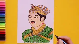 How to draw Akbar - Mughal Emperor