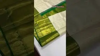 #kanchi pattu saree #white and green wedding saree book soon @9908966846