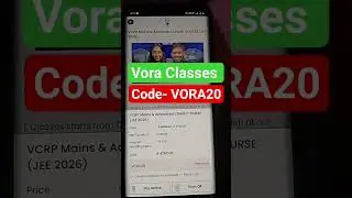 Vcrp batch 2026 jee mains and advance vora Classes batch test series discount coupon code promo code
