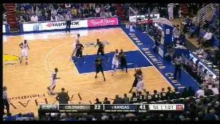 Kansas' Travis Releford w. monster dunk and stare down against Colorado
