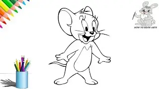 How To Draw A Beautiful Jerry Mouse | New Beautiful Jerry Drawing For Kids &lrm;@How To Draw Arts&nbsp;
