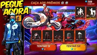 COMO GANHAR O PACOTE COBRA NO EVENTO CA&Ccedil;A AOS PREMIOS FREE FIRE!! SKIN LENDARIA FF