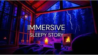 The Coziest Cabin Rain Story | Raindrops on the Roof | Immersive Sleep Story(Rain & Thunder sound)