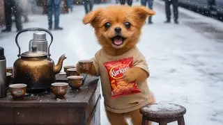 Chai bechta hua Puppy #pets #cute #puppy #petlove #love #dog #dogs #dogshorts #aishorts #editing #ai