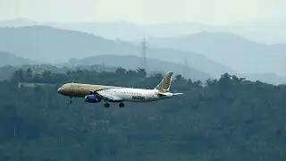 Gulf Air | കരിപ്പൂരിൽ ലാൻഡ് ചെയ്യുന്ന കാഴ്ച | Airbus A321-231| Kozhikode International Airport